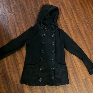 Aqua Pea Black Pea Coat Size Medium - 2 Pockets